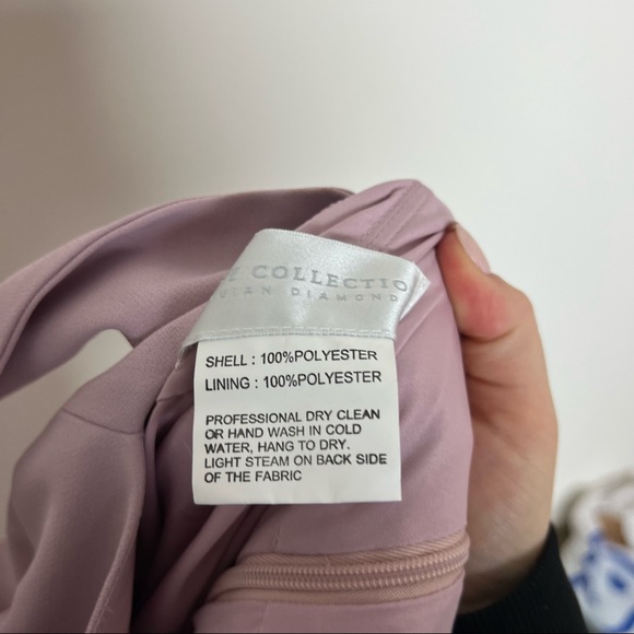 NWT Dessy Collection Larkspur 2987 Suede Rose Off the Shoulder Cross Dre… - Picture 9 of 11